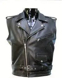 Comfortable Men's Genuine Leather <b>Vest</b> with Covered Button Closure Breathable Casual Outerwear for Winter Fashion - Product Image 2