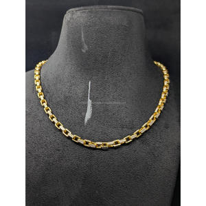 Collier contemporain en moissanite VVS et argent sterling 925 plaqué or, design tendance par Trisha Jewels - Product Image 1