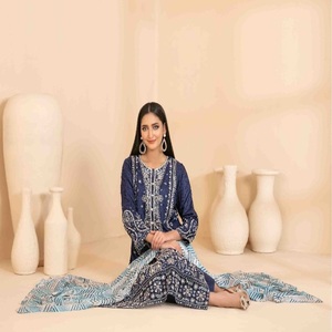 ZALIKA Vol Tawakkal Women's Three-Piece Punjabi Suit Heavy Embroidered Viscose Long Frock Salwar Kameez for <b>Eid</b> Indian <b>Pakistani</b> - Product Image 1