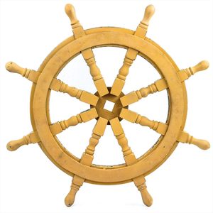 Vintage Wooden <b>Ship</b> <b>Wheel</b> Wall Decor Nautical Helm Steering <b>Wheel</b> for Home Office - Product Image 2