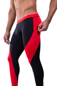 Leggings de compression pour hommes en gros, légers, anti-transpiration, vêtements de sport extensibles dans 4 directions, en coton/bambou, anti-UV, sculptants - Product Image 3