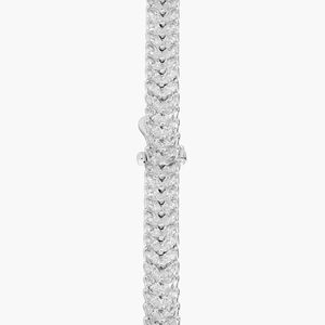 Two Row Tennis <b>Necklace</b> With 18.85 CTW Marquise Cut Lab-Grown Diamonds In Yellow Gold - Product Image 5