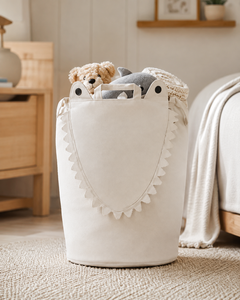 Organic Cotton Canvas Crocodile Storage Bag Kids Toy Organizer Laundry <b>Hamper</b> GOTS Custom Logo Wholesale OEM Private Label Bulk - Product Image 6