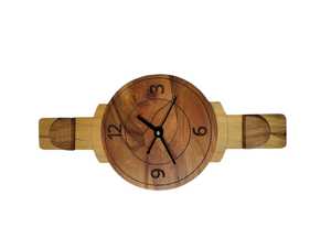 wooden Geometric Hanging <b>Wall</b> Clock Analog Quartz Roman Numerals Modern Design Silent for Living Room - Product Image 3