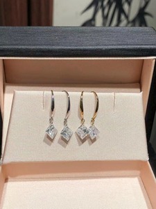 ต่างหูเพชรทรงเจ้าหญิงเจียระไนแบบหลุมเจาะ 2 กะรัต คู่หนึ่ง ทองคำขาว 14K ดีไซน์หรูหรา เรียบง่าย สง่างาม สำหรับผู้หญิง งานปาร์ตี้ เครื่องประดับชั้นดี - Product Image 6