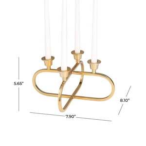 Modern Style 4 Light Gold Candelabra Contemporary Geometric Design For Taper <b>Candles</b> Table Decor Centerpiece Factory Direct - Product Image 5