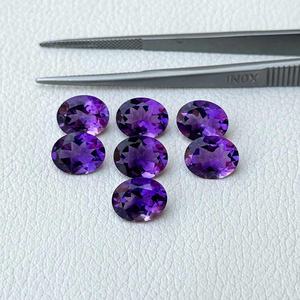 10x14mm 100% Natural African Amethyst Faceted Oval Cut Loose Gemstone For Jewelry Making Supplier All Sizes and Shapes Available - Product Image 1