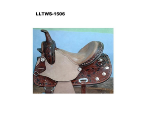 Selle Western Barrel en cuir véritable durable pour l'équitation avec des caractéristiques synthétiques fournies par les meilleurs fournisseurs - Product Image 2