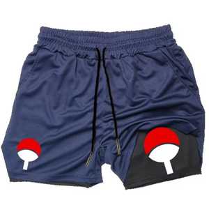 Shorts courts pour hommes avec logo rouge et blanc, fermeture à cordon, séchage rapide, décontractés, taille mi-haute, en toile 100% coton, écologiques et respirants - Product Image 4