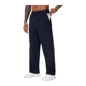 Pantalon décontracté pour homme, coupe droite, 100% coton, séchage rapide, écologique, fabriqué en usine, confortable, poches latérales personnalisées, joggers - Product Image 1