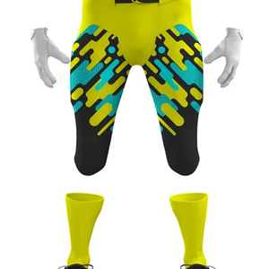 American Football Uniform Men's Yellow Black Sublimated Jersey Pants Set Moisture Wicking Fitted Short Sleeve All Seasons - Product Image 6