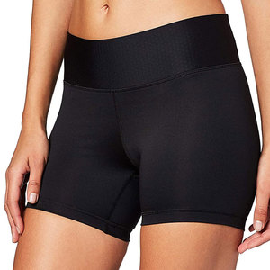 Shorts Deportivos de Cintura Alta para Mujer, Negros, Tipo Biker, de Spandex y Poliéster, Tejidos, para Ejercicio, Gimnasio, Yoga - Product Image 1