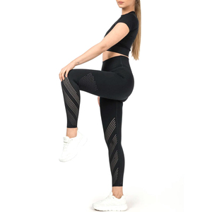 Leggings de yoga pour femmes, taille haute, sans couture, pour l'entraînement, le fitness, la course, la gym, tenue athlétique et mode amincissante - Product Image 4