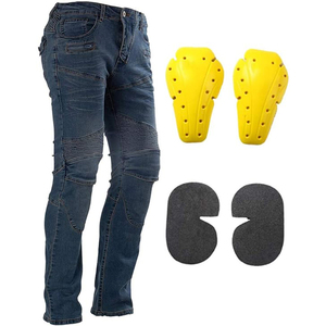 Jean de moto de qualité supérieure avec protections pour les hanches et 4 protections pour les genoux, idéal pour la course et le cyclisme - Product Image 1