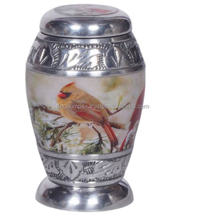 High Quality Modern Metal Picture Urn Fade Resistant Scratch Resistant Tarnish Resistant Easy Clean Tabletop <b>Vase</b> for Funeral - Product Image 1