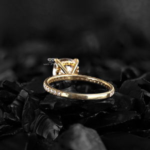 Anillo de Compromiso de Lujo con Moissanita Ovalada en Oro, Anillo de Boda con Engaste de Garras Bañado en Rodio, Joyería Fina para Mujer - Product Image 5