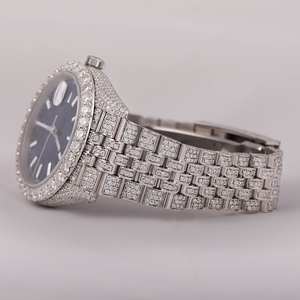 Latest Design Hip Hop <b>Mechanical</b> Round Cut Moissanite Diamond Stainless Steel VVS Clarity IGI Certified <b>Watch</b> For Men - Product Image 4