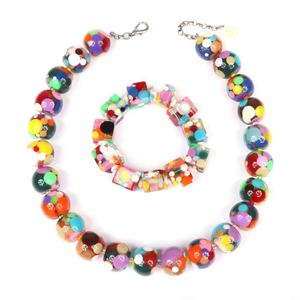 Elegant resin <b>beaded</b> <b>necklaces</b> crafted for women girls enhancing outfits with artistic charm contemporary flair and durability - Product Image 5