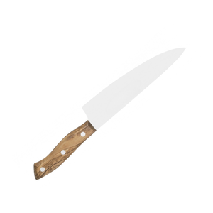 Couteaux de chef avec manche en bois brun naturel à triple rivet et lame large en acier inoxydable pour la cuisine et la préparation des aliments - Product Image 2
