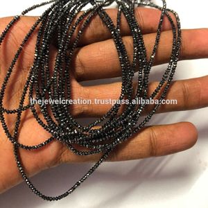 2mm Natural Black Diamond Stone Faceted Rondelle Gemstone Beads Strand <b>Strings</b> From Manufacturer Semi Precious <b>Top</b> Fine AAA 2026 - Product Image 1