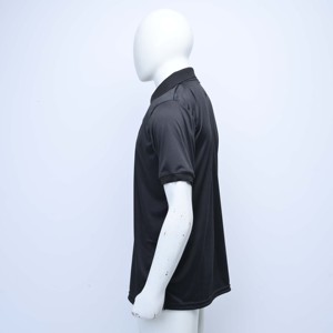 Polo de Manga Corta Negro para Hombre, de Alta Calidad, con Diseño Bordado en el Dobladillo Inferior, Tejido de Poliéster, Patrón Sólido, Venta al Por Mayor - Product Image 2