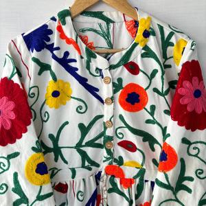 Nueva Colección de Ropa para Mujer, Camisones de Lujo de Invierno con Bordado Suzani, Estampado de Seda/Algodón, Manga Larga, Disponibles al por Mayor - Product Image 5