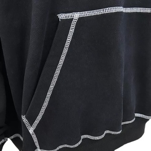 Sweat-shirt à capuche surdimensionné pour hommes, surdimensionné, couture contrastante, impression d'écran en soie, sweat-shirt à capuche vierge, pull à couture inversée pour hommes - Product Image 5