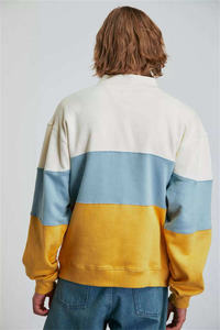 Sudadera de Felpa Francesa con Cierre de Cremallera de 1/4, Rayas Blancas, Bloques de Color, Cuello Redondo, Estilo Deportivo, Personalizable - Product Image 2