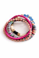 Conjunto de Pulseras de Cuentas de Vidrio y Aleación de Zinc con Diseño Geométrico Bohemio Colorido, Chapado en Oro, Unisex, Ecológico, Regalo de Joyería para Fiestas