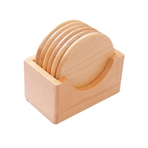 Posavasos Cuadrados de Nogal Artizon Studio de Alta Calidad, Color Marrón, Contemporáneos, Ecológicos, 10 mm de Grosor, 10 cm de Diámetro, para Servicio de Café - Product Image 4