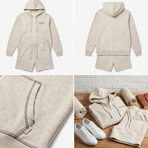 Chándal de 2 Piezas con Capucha, Personalizable con Logotipo, Unisex, Tallas Grandes, Transpirable, Ecológico, de Peso Medio, para Verano, con Transferencia Térmica - Product Image 4
