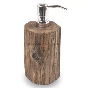 Support à bouteilles en bois naturel, parfait pour le shampoing, l'après-shampoing et l'organisation de la salle de bain, fabriqué à la main en Inde - Product Image 1