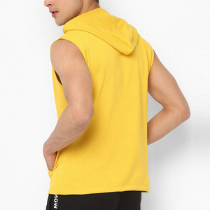 Hoodie sans manches pour homme de haute qualité, prix de gros, fabriqué en tissu de coton de haute qualité, idéal pour la gym. - Product Image 5