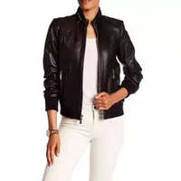 Veste de moto en cuir véritable Leathertex Autumn avec manches longues et tissu tissé, taille S-1