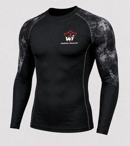 Camiseta de Compresión de Manga Larga Personalizada para Hombre, Secado Rápido, Ropa Deportiva para Gimnasio y Entrenamiento, Diseño de Manga Negra y Gris - Product Image 2