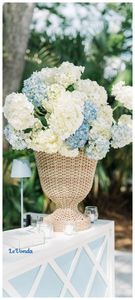 Jarrón Decorativo de Mimbre Natural de Lujo, Estilo Rústico Contemporáneo, Centro de Mesa Floral Hecho a Mano para Bodas, Elegante Centro de Mesa para Recepciones - Product Image 2