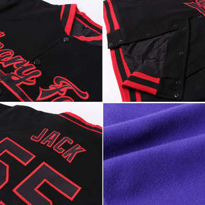 Veste universitaire pour homme en sublimation, 100 % polyester, style décontracté, veste de baseball avec bordure côtelée et poches avant - Product Image 6