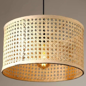 Lámpara Colgante Moderna Boho de Tela Negra y Ratán, Tejido de Mimbre Hecho a Mano, Lámpara Colgante de 2 Niveles para Decoración de Sala de Estar - Product Image 4