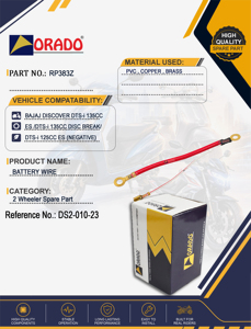 Cable de Batería Negativo para Bajaj Discover DTSI 135cc ES 125cc, Tipo OE, Calidad de Exportación, Repuesto para Vehículos de Dos Ruedas - Product Image 4