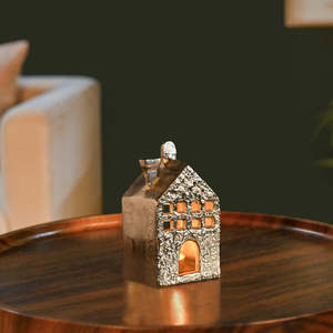 Metal House Shape Candle Holder Traditional Handicraft <b>Christmas</b> Decoration - Product Image 1