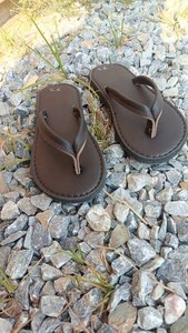 Sandales tongs en cuir marron unisexe de qualité supérieure, légères, confortables, décontractées, pour l'été, la plage, semelle en caoutchouc, vente en gros OEM - Product Image 5