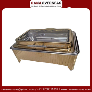 2024 Chauffe-plats rectangulaires en acier inoxydable de qualité supérieure Serveurs de buffet en or pour mariages et événements pour hôtels et restaurants - Product Image 4