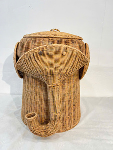 Natural Rattan Eco-Friendly Multifunction Folding <b>Elephant</b>-Shaped Drink/Food Storage Basket Unique Water Hyacinth Design Sweeten - Product Image 5