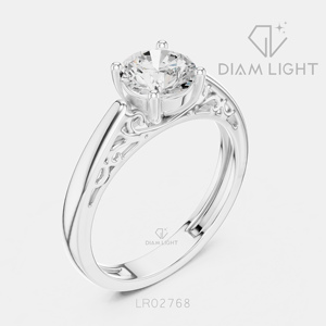 Bague de fiançailles en or blanc 14 carats avec diamant de laboratoire de 1,00 carat, couleur F+, clarté VS+, pavé rond, bague de fiançailles et de mariage certifiée IGI - Product Image 2