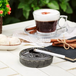 Minimalist Stainless Steel Desktop <b>Ashtray</b> Hexagonal Shape Modern Design for Home Use - Product Image 4