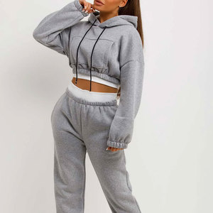 Women Soft Touch Cropped <b>Lounge</b> Tracksuit For Relaxed Wear Women Stylish Cropped Athletic Tracksuit <b>Set</b> - Product Image 6