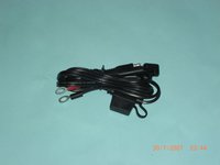 كابل طاقة SPT-2 18AWG مع موصل SAE وصمام 7.5 أمبير وطرف حلقي 6.4 مم بطول 1150 مم من النحاس والبولي فينيل كلوريد لتجميع كابلات السيارات