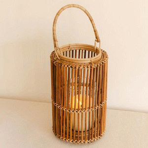 Natural Rattan Lantern Eco Friendly Decorative <b>Lighting</b> Rustic Boho Home Decor Indoor Outdoor Hotel Resort <b>Lighting</b> <b>Accessory</b> - Product Image 1