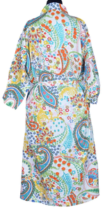 Bata Kimono de Algodón Suave con Estampado de Dibujos Animados para Mujer, Camisón de Verano Hecho a Mano ODM con Cuello en V y Cintura Elástica de Longitud Completa - Product Image 2