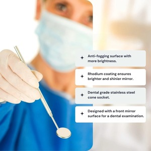 Juego de 12 piezas de cabezales desechables para espejo dental, cono de acero inoxidable con rodio, herramientas de odontología para cirugía endodóntica Ultra - Product Image 5